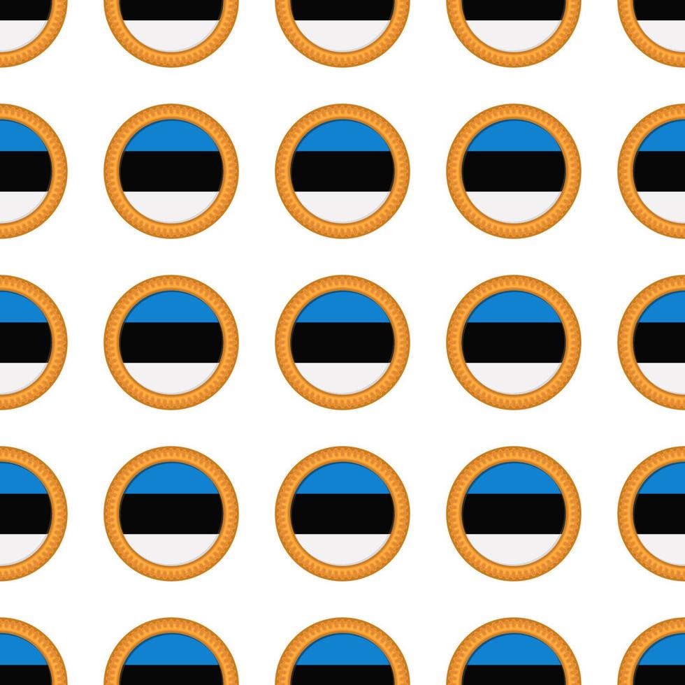 modelo Galleta con bandera país Estonia en sabroso galleta vector
