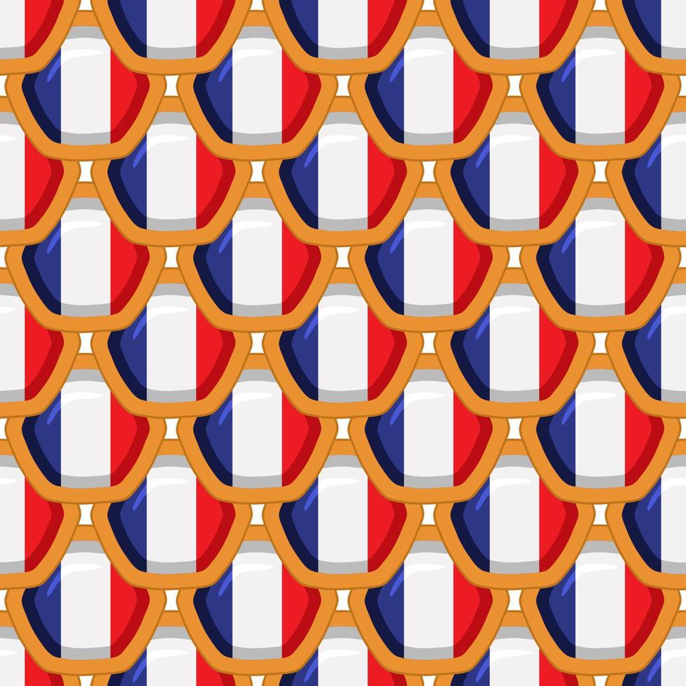 Pattern cookie with flag country France in tasty biscuit vector