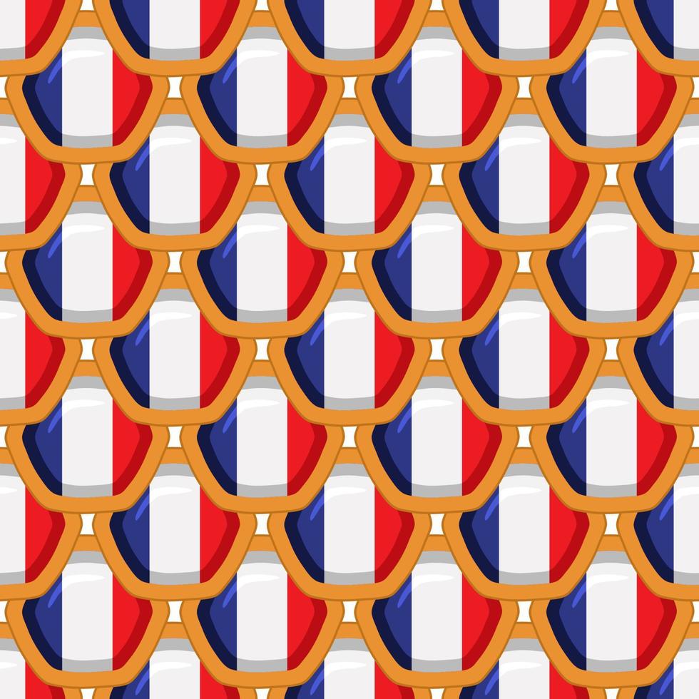 Pattern cookie with flag country France in tasty biscuit vector