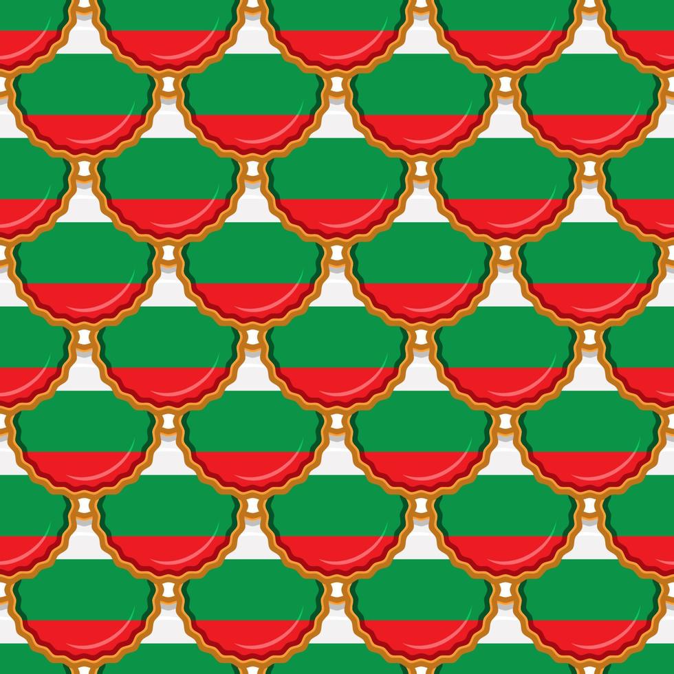 Pattern cookie with flag country Bulgaria in tasty biscuit vector