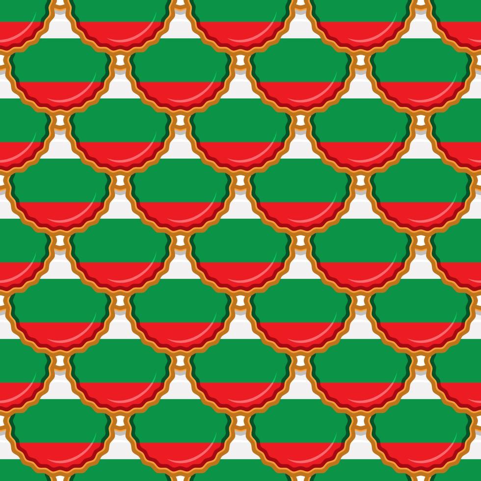 Pattern cookie with flag country Bulgaria in tasty biscuit vector