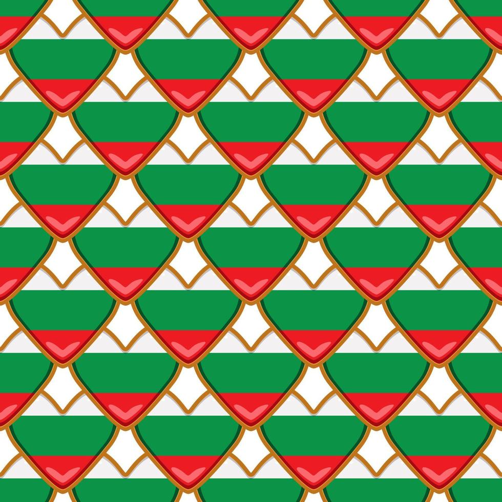 Pattern cookie with flag country Bulgaria in tasty biscuit vector