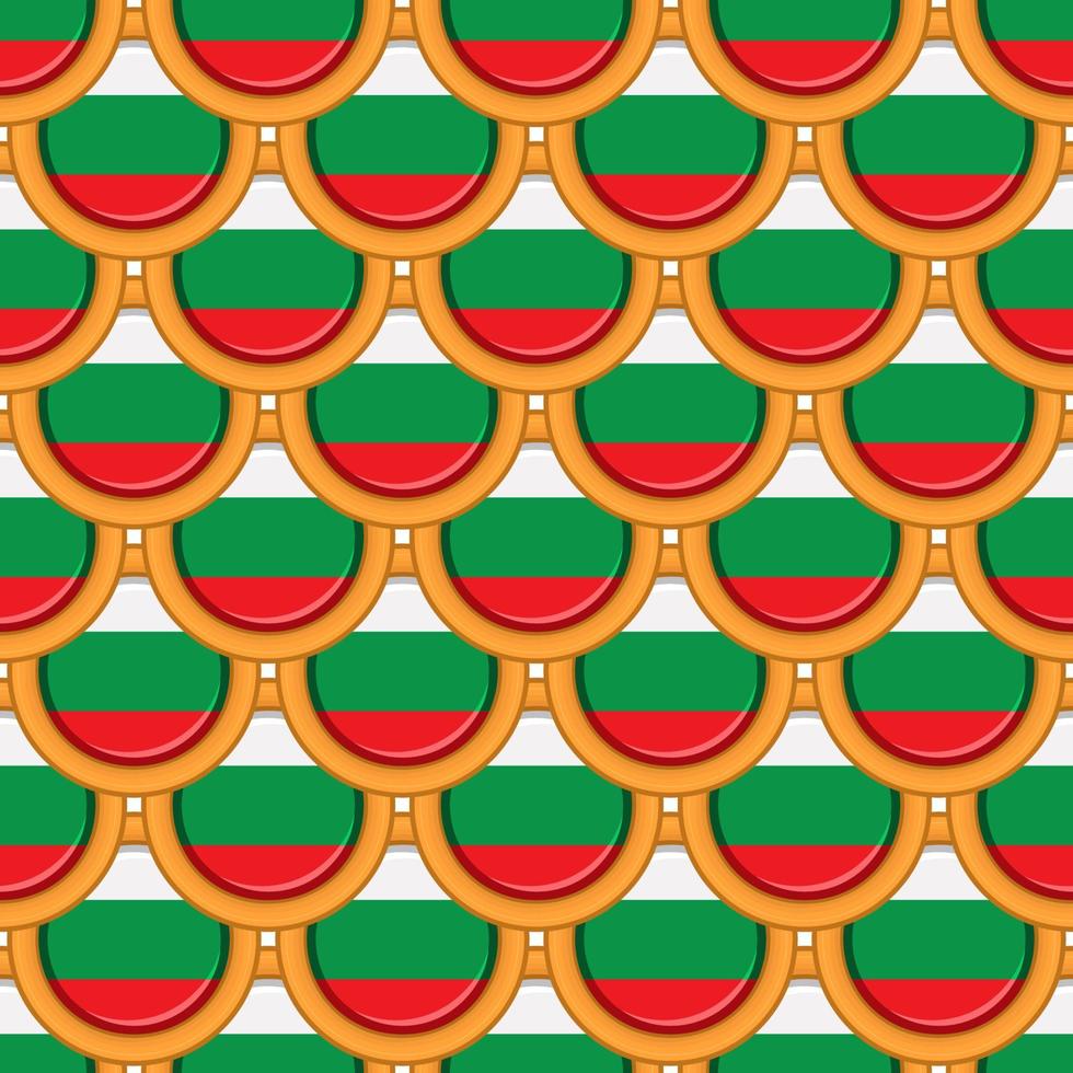 Pattern cookie with flag country Bulgaria in tasty biscuit vector