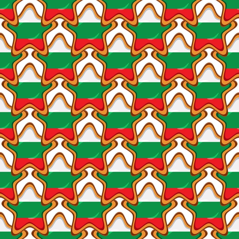 Pattern cookie with flag country Bulgaria in tasty biscuit vector