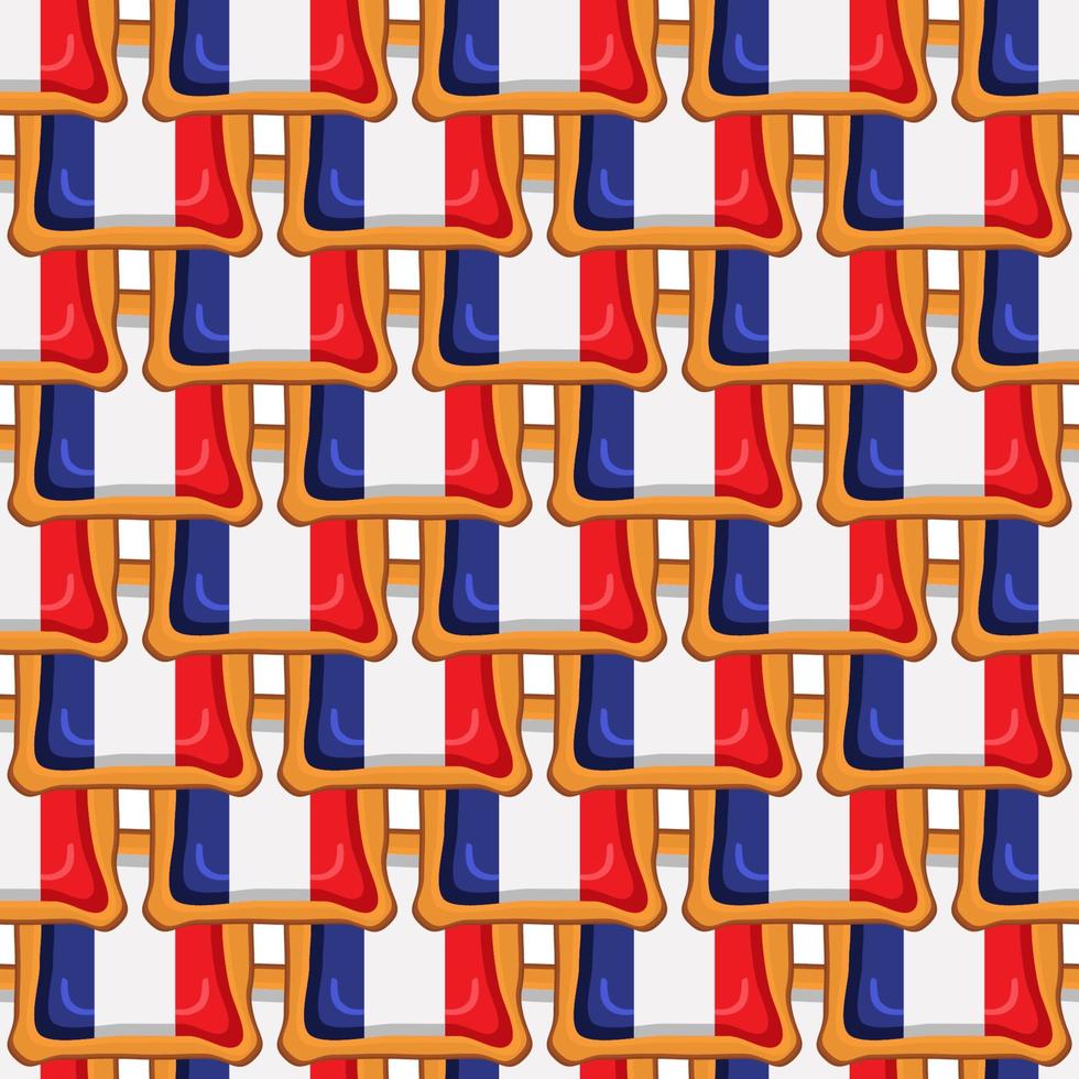 Pattern cookie with flag country France in tasty biscuit vector