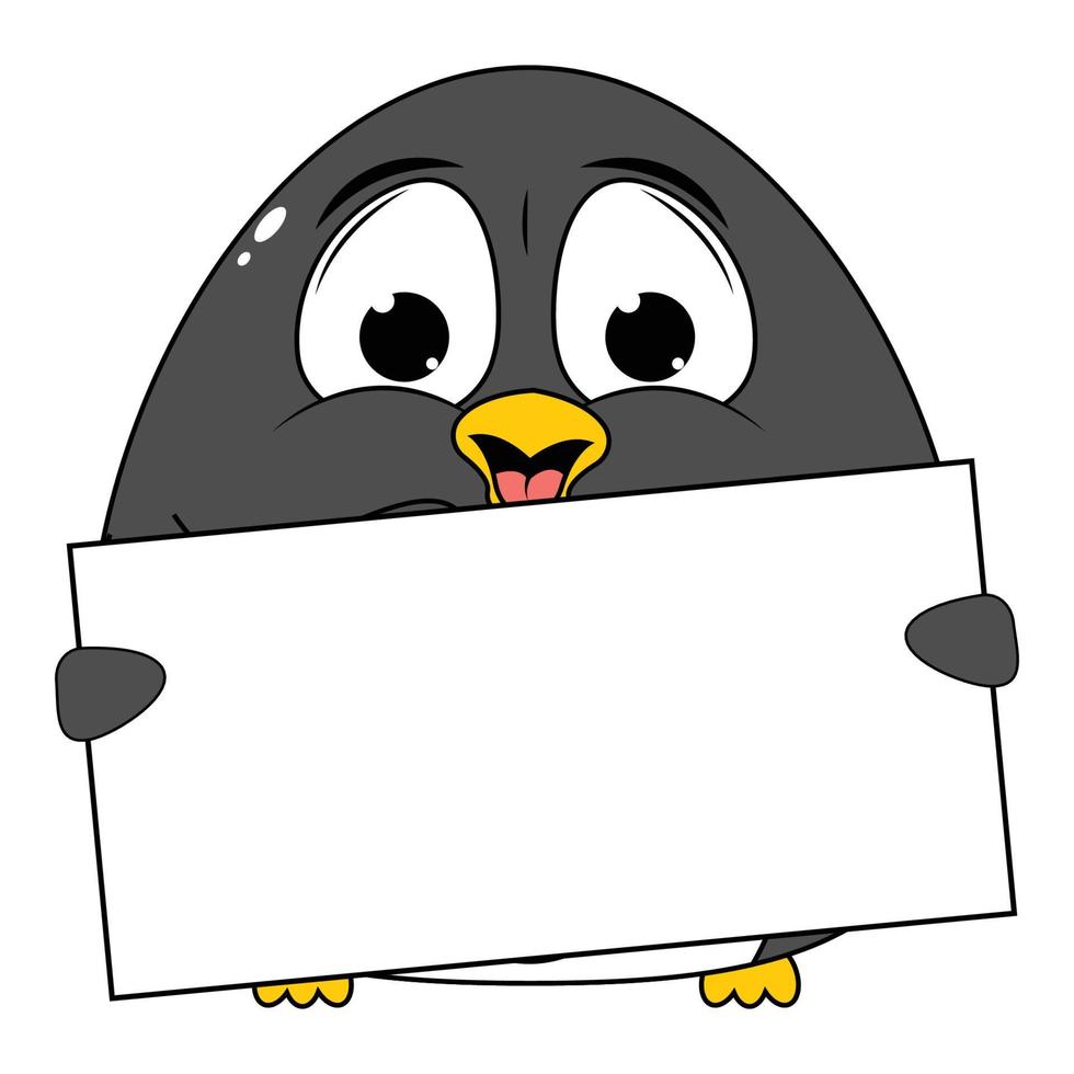 cute penguin animal cartoon vector