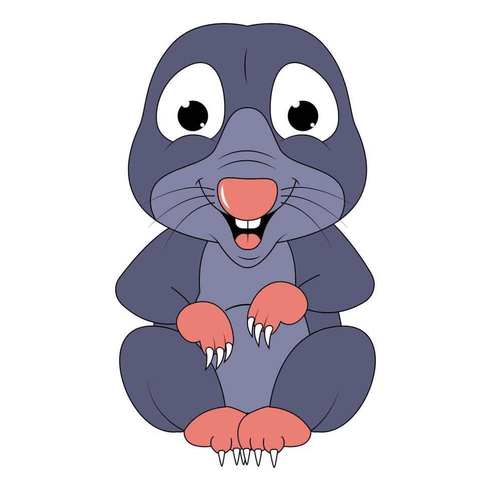 cute mole animal cartoon graphic vector