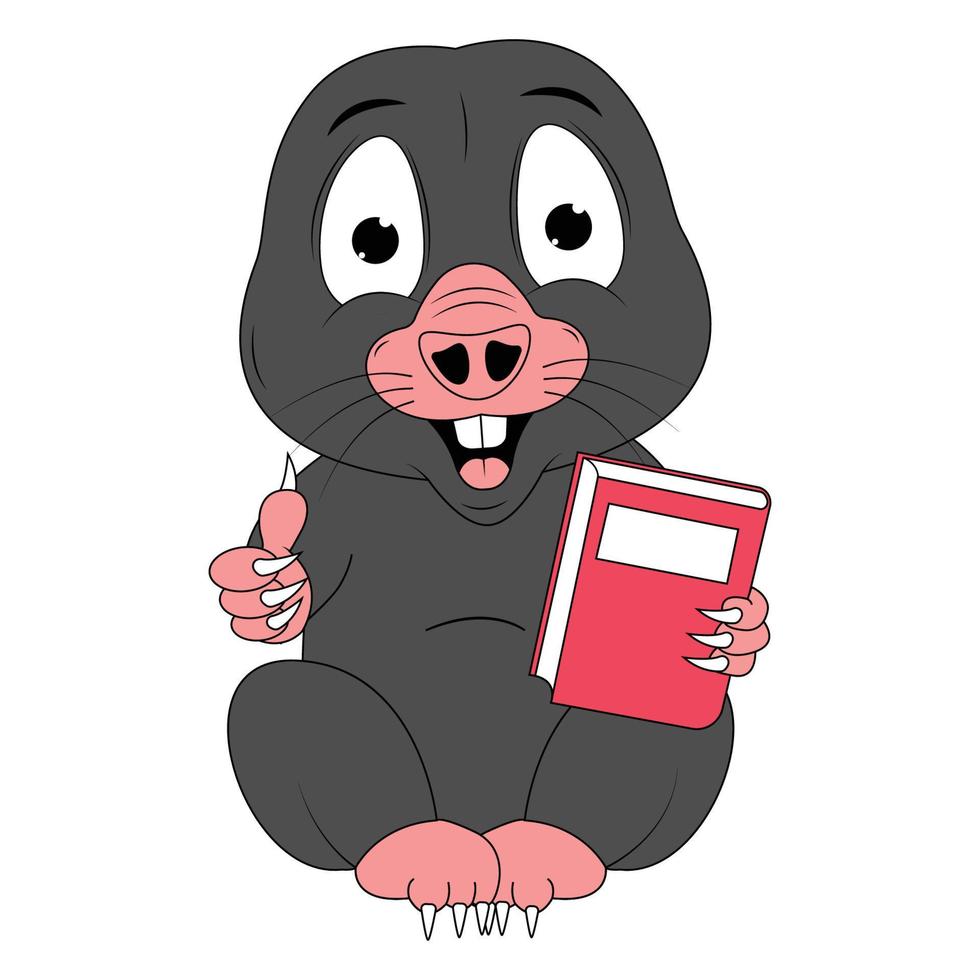 cute mole animal cartoon graphic vector