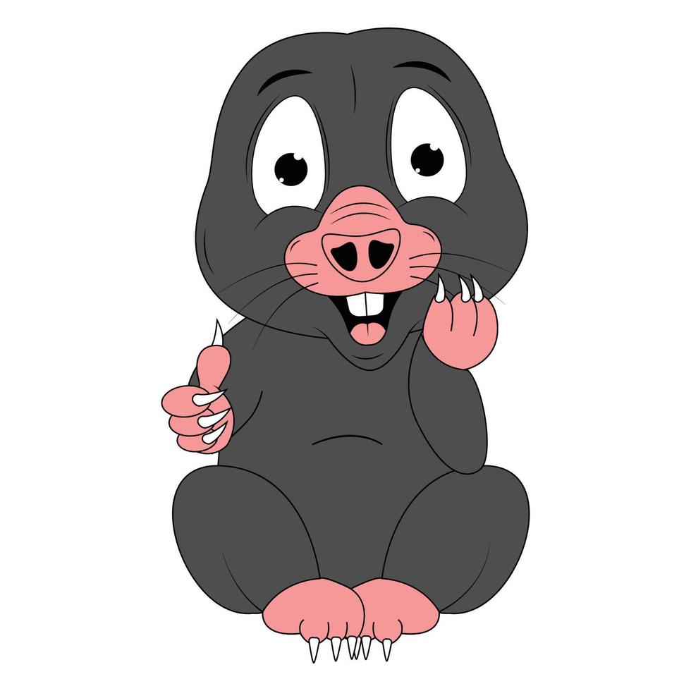 cute mole animal cartoon graphic vector