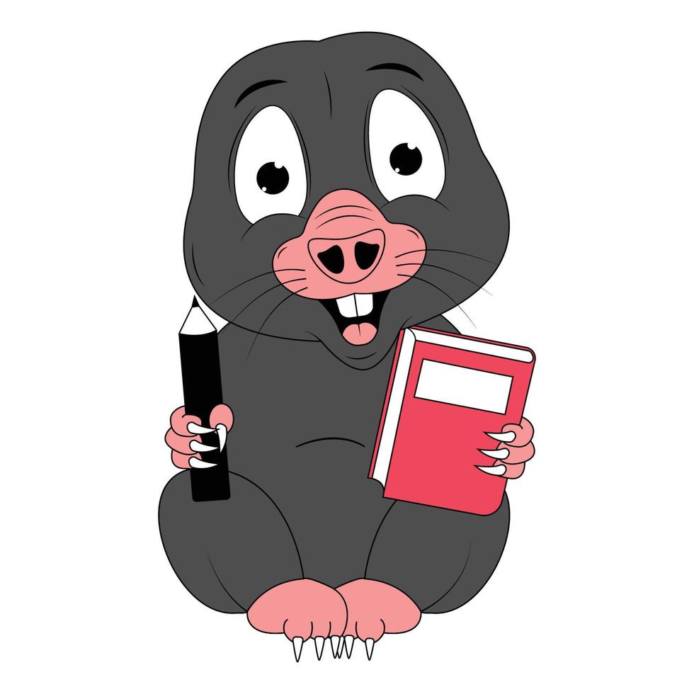cute mole animal cartoon graphic vector