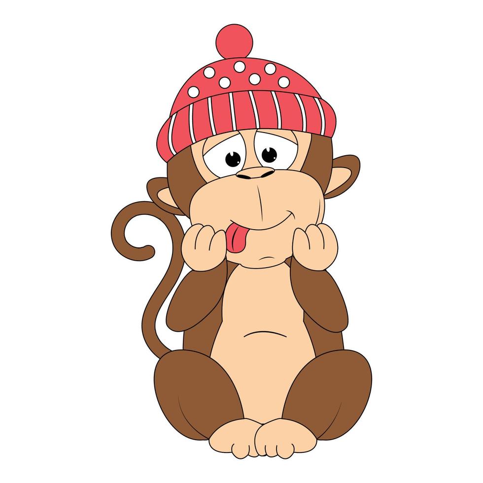 cute monkey animal cartoon graphic vector