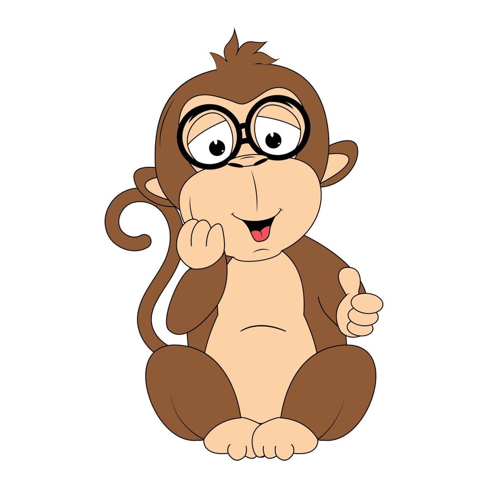 cute monkey animal cartoon graphic vector