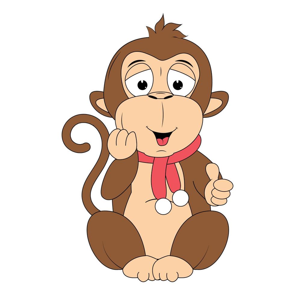 cute monkey animal cartoon graphic vector