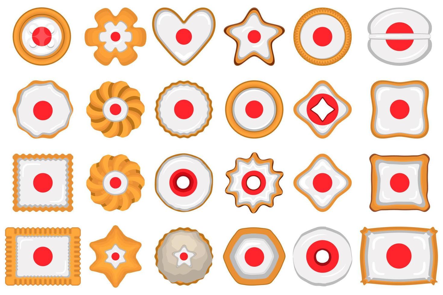 Homemade cookie with flag country Japan in tasty biscuit vector