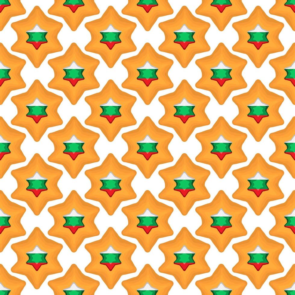 Pattern cookie with flag country Bulgaria in tasty biscuit vector