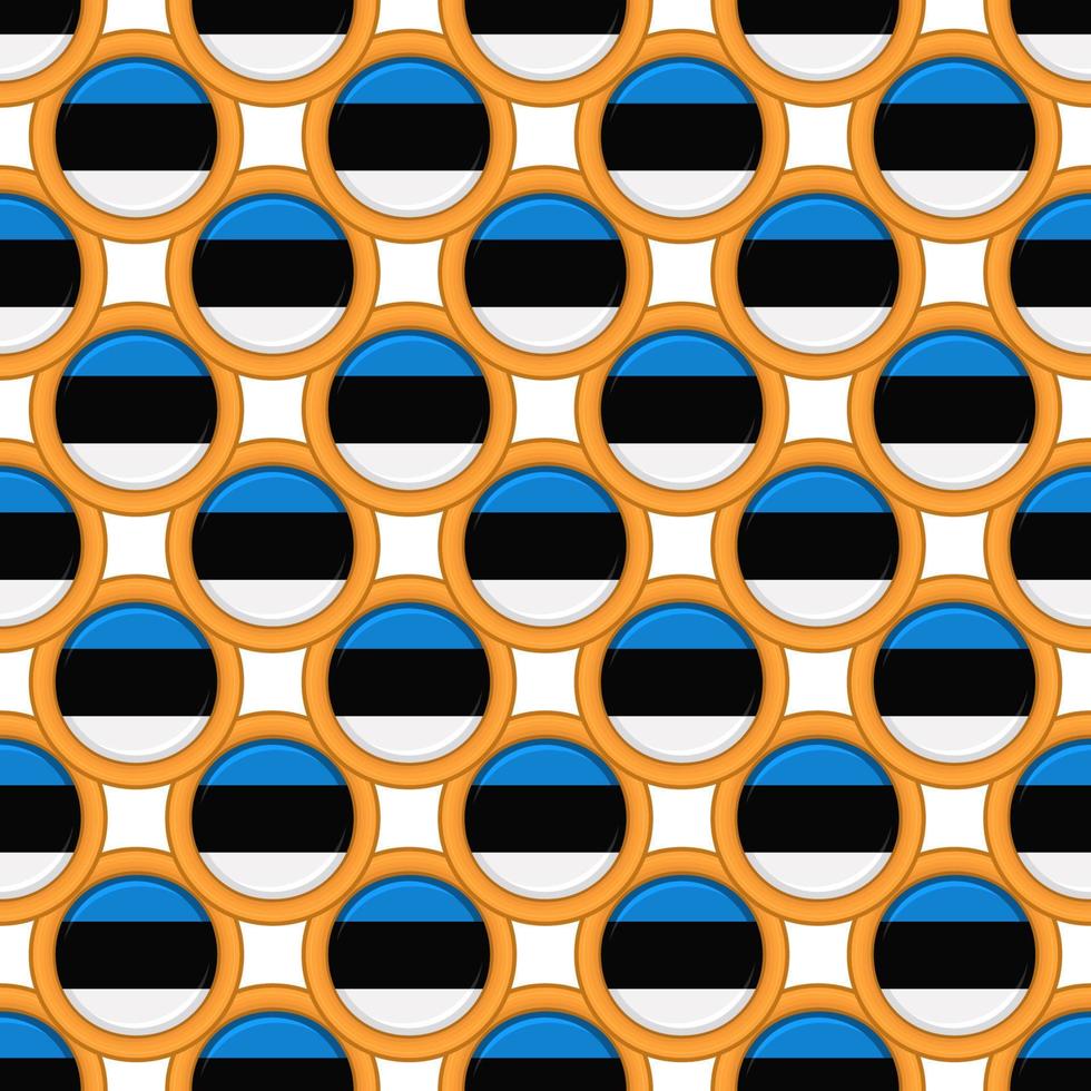 Pattern cookie with flag country Estonia in tasty biscuit vector