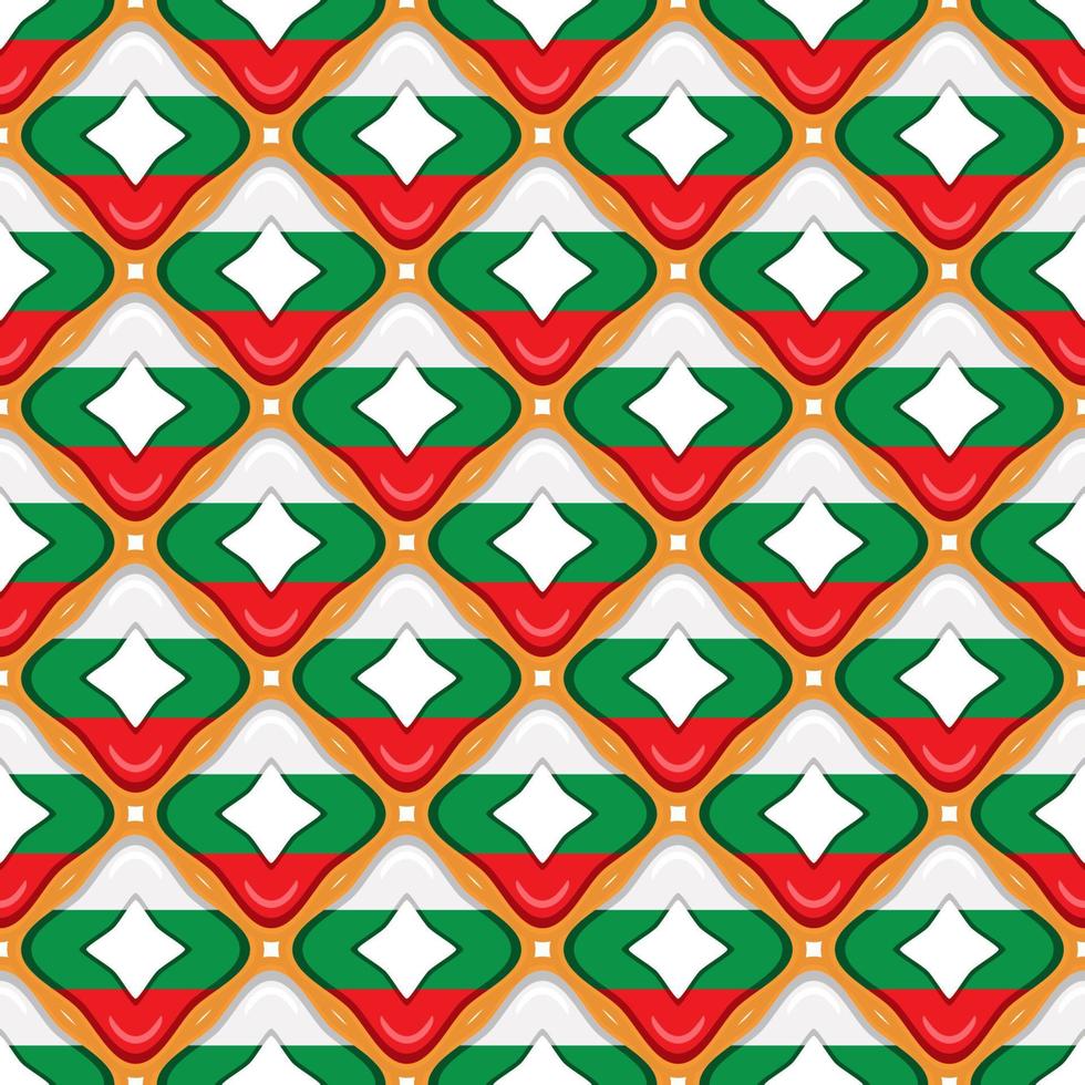 Pattern cookie with flag country Bulgaria in tasty biscuit vector