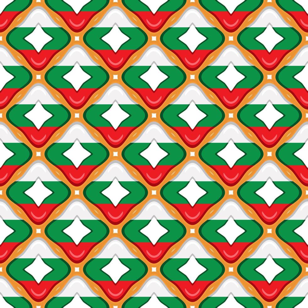 Pattern cookie with flag country Bulgaria in tasty biscuit vector