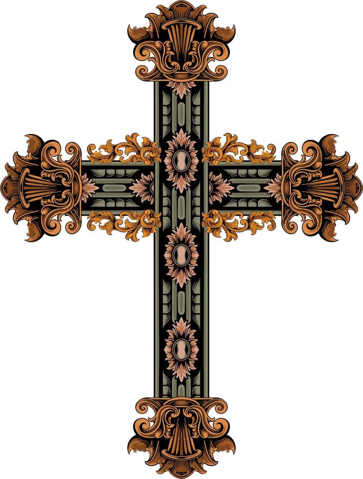 classic style christ cross vector design, editable color
