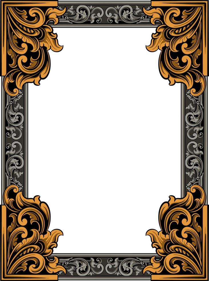 Luxury classic style engraved frame vector design