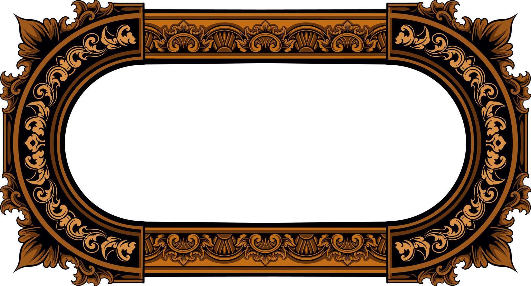 Luxury classic style engraved frame vector design
