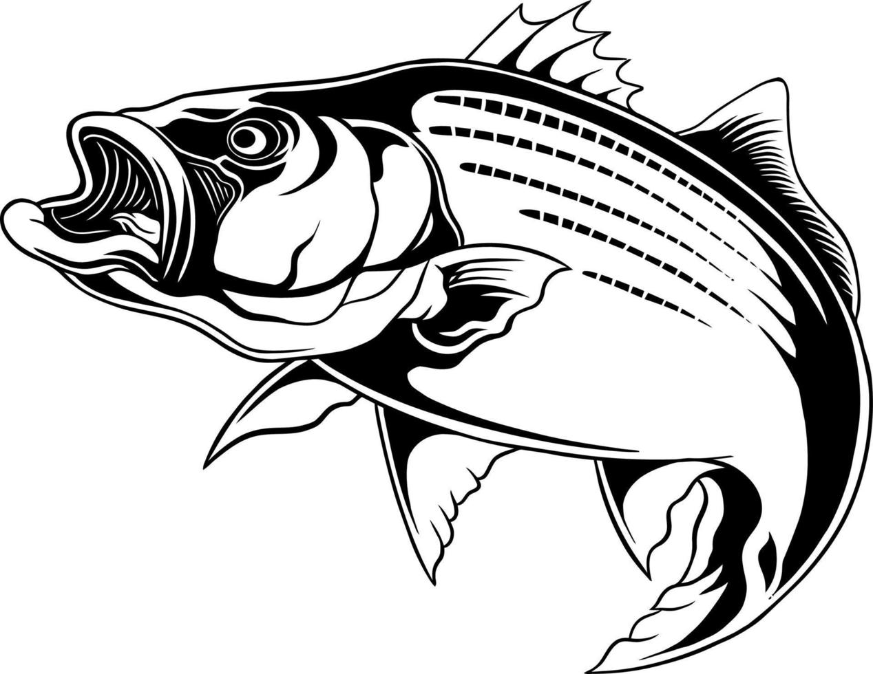 pescado línea Arte vector