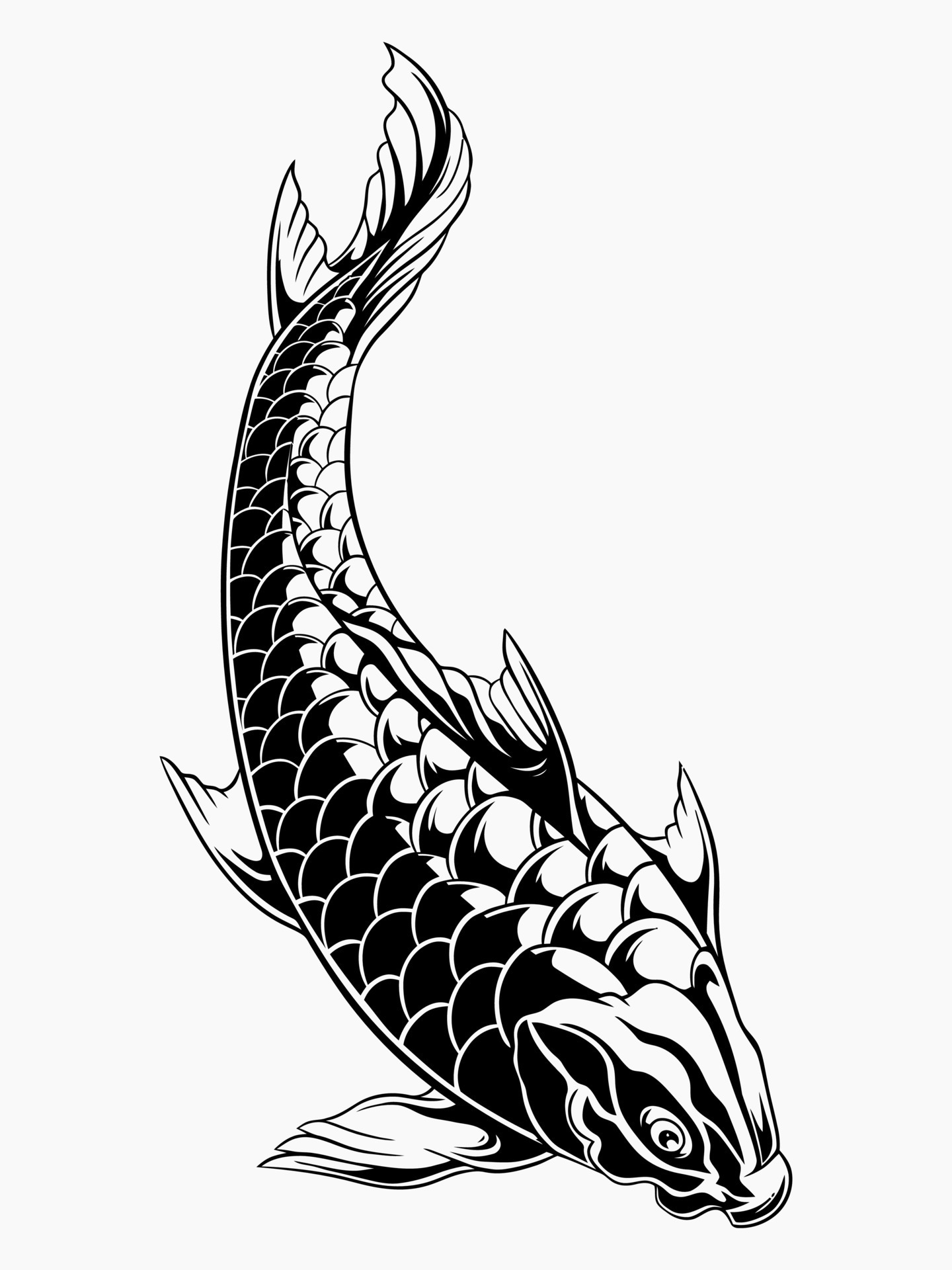 Fish line art