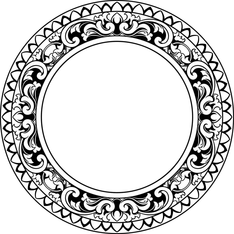 circulo línea Arte con tallado ornamento vector