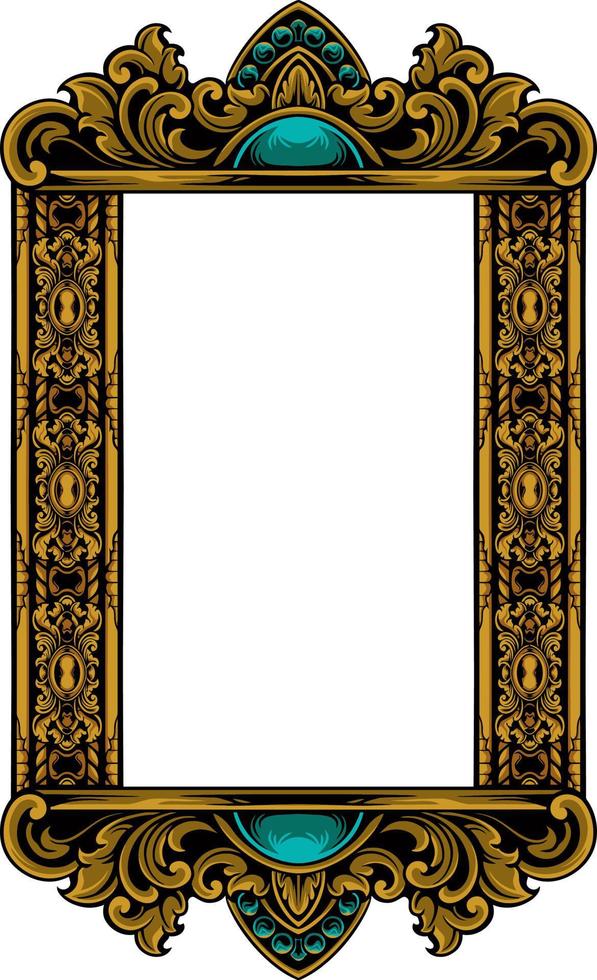 Luxury classic style engraved frame vector design