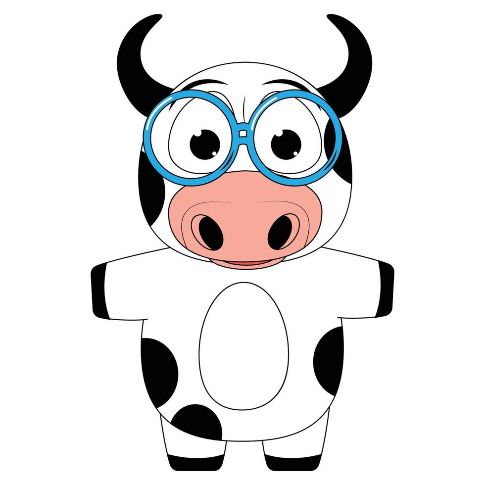 cute cow animal cartoon graphic vector