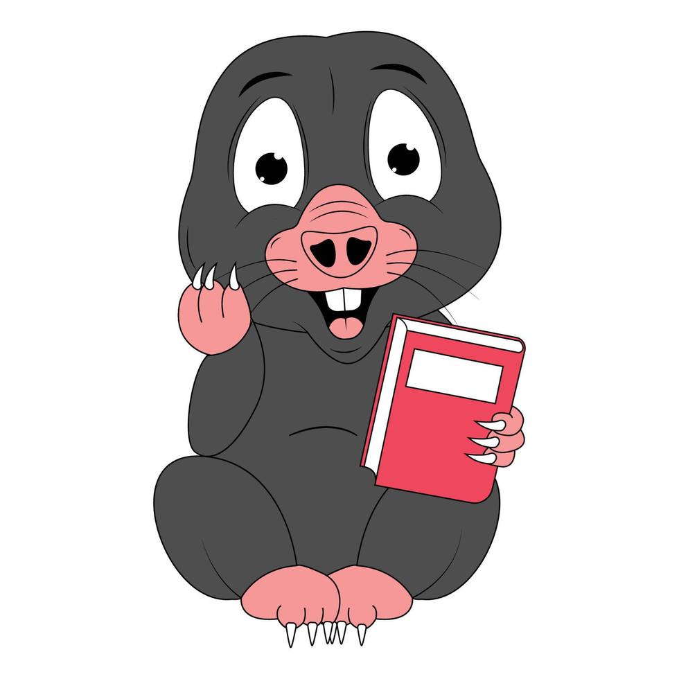 cute mole animal cartoon graphic vector