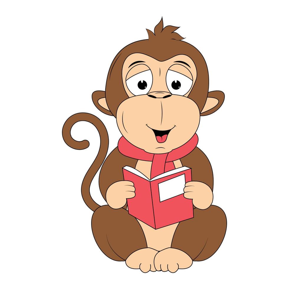 gráfico lindo de la historieta del animal del mono vector