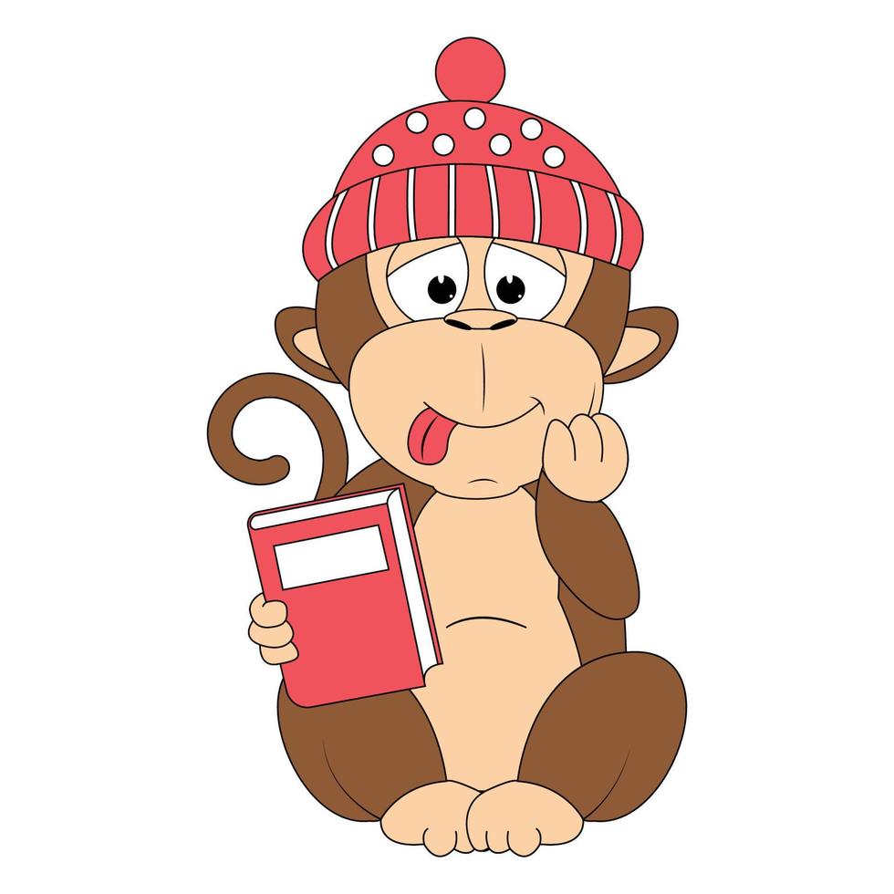 cute monkey animal cartoon graphic vector