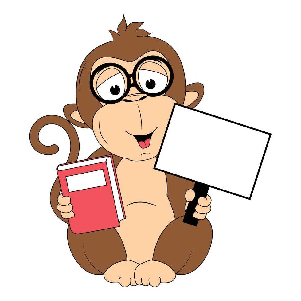 cute monkey animal cartoon graphic vector
