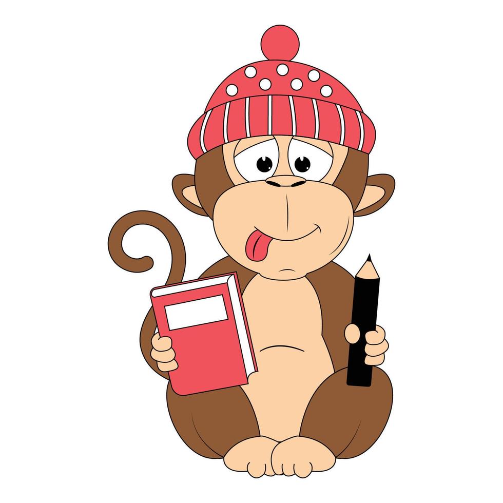 cute monkey animal cartoon graphic vector