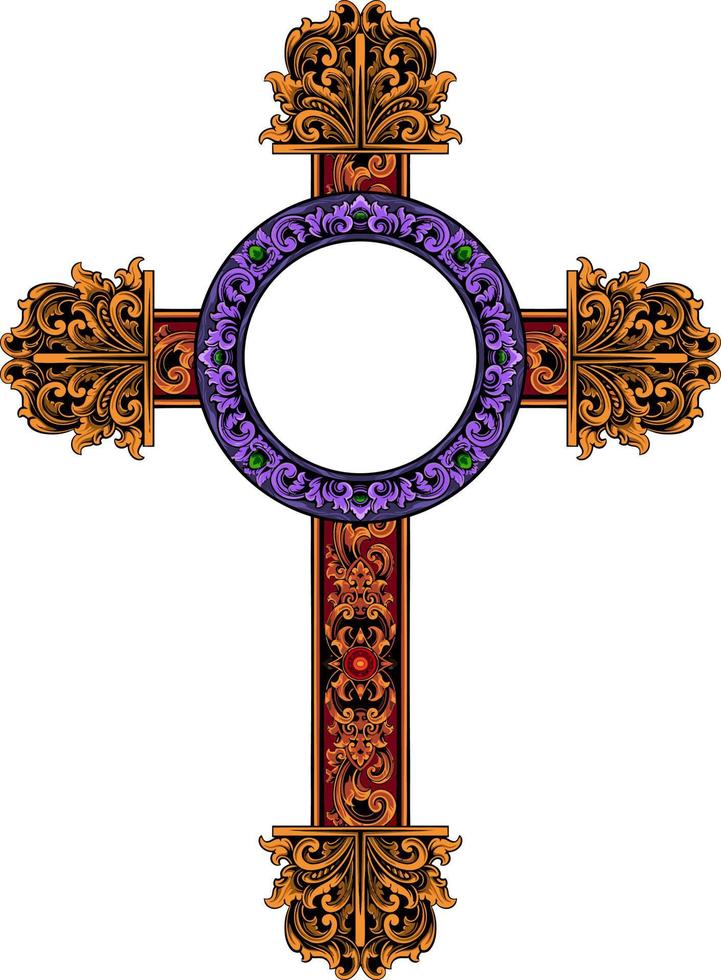 classic style christ cross vector design, editable color
