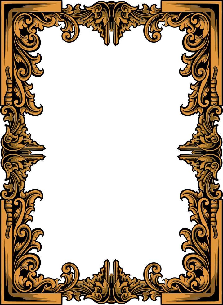 Luxury classic style engraved frame vector design