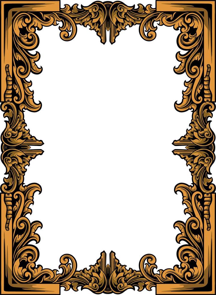 Luxury classic style engraved frame vector design