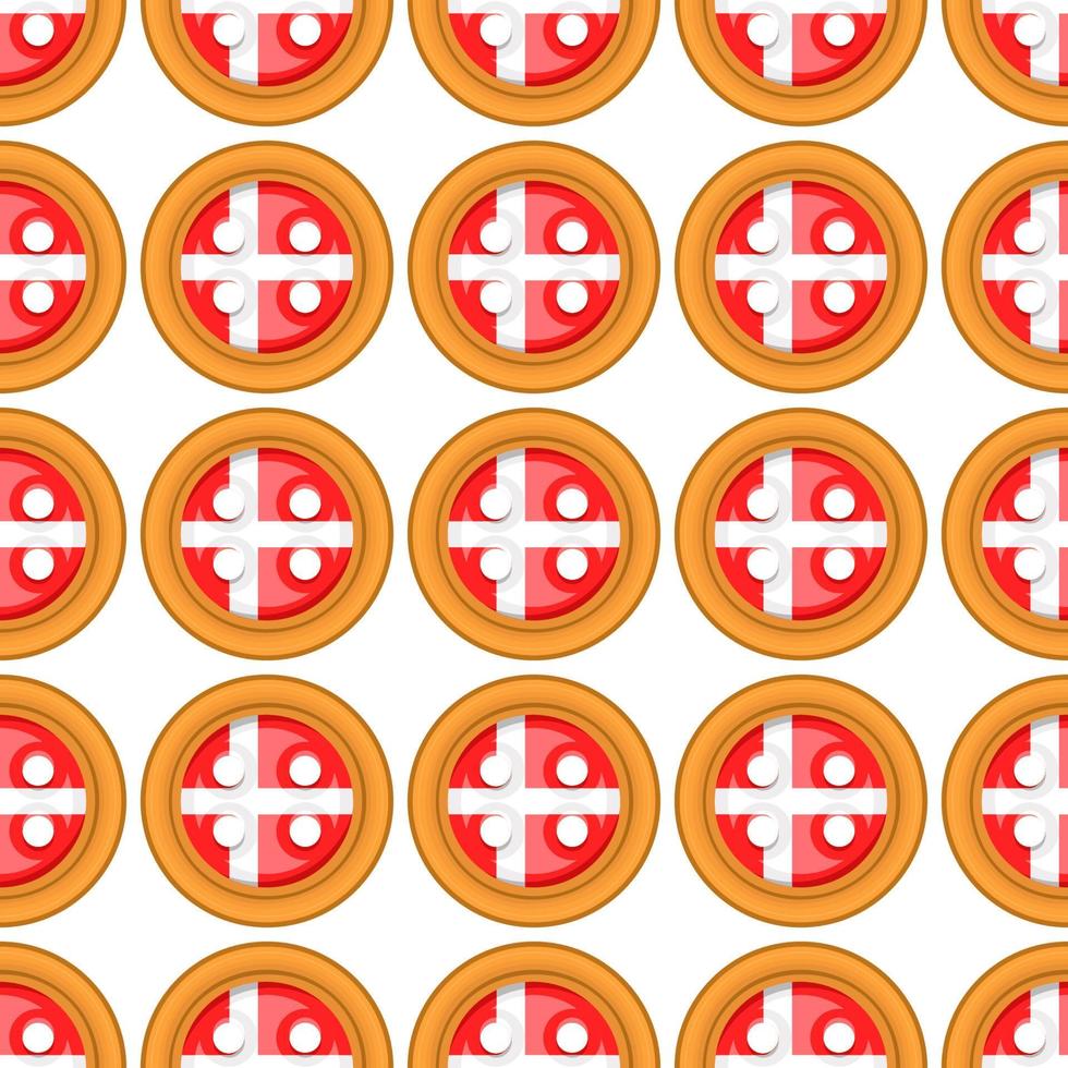 Pattern cookie with flag country Denmark in tasty biscuit vector