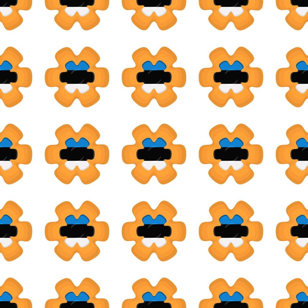 Pattern cookie with flag country Estonia in tasty biscuit vector