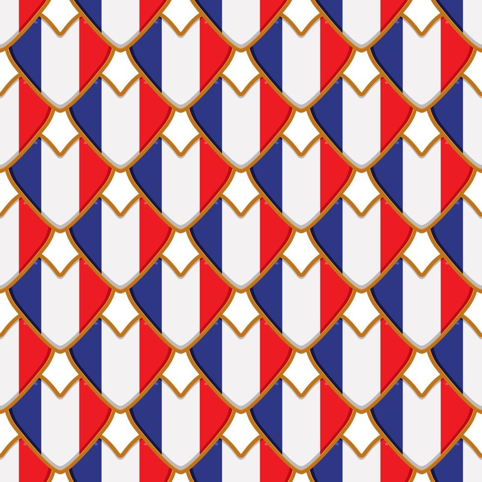 Pattern cookie with flag country France in tasty biscuit vector