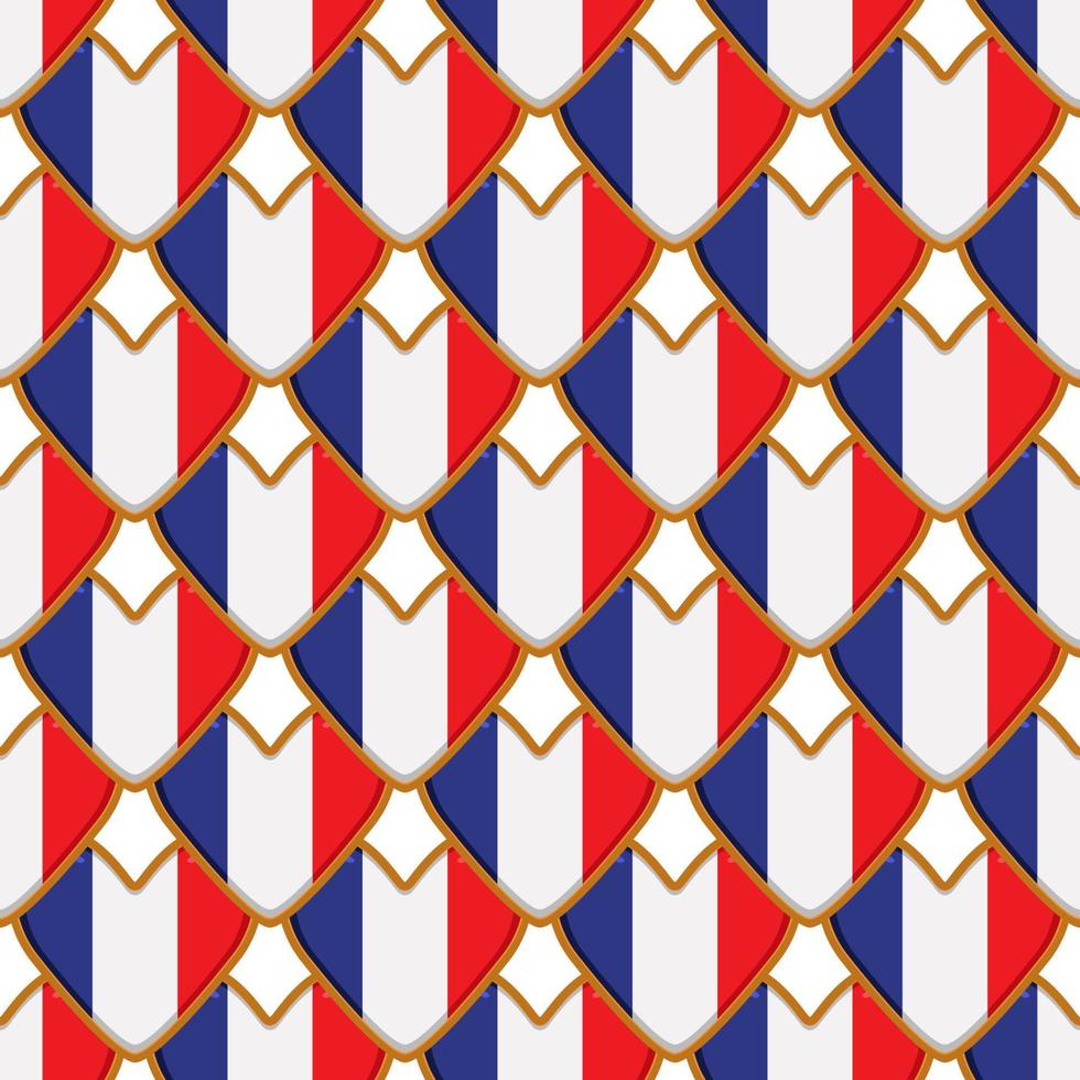 Pattern cookie with flag country France in tasty biscuit vector