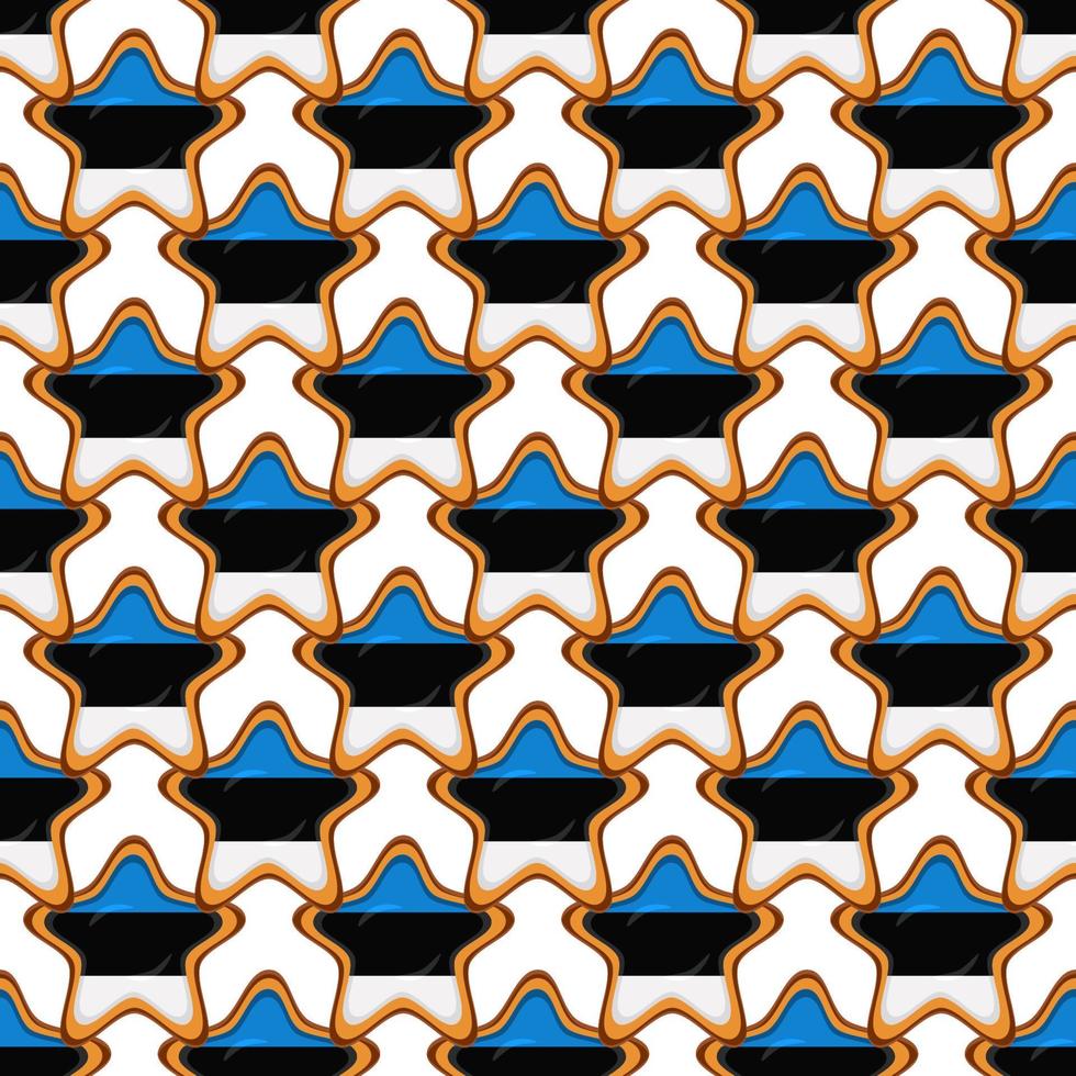 Pattern cookie with flag country Estonia in tasty biscuit vector