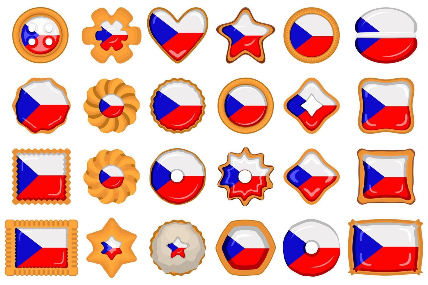 Homemade cookie with flag country Czech in tasty biscuit vector
