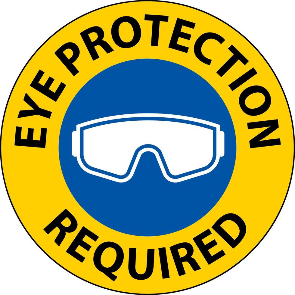 Eye Protection Required Sign On White Background 21335938 Vector Art at