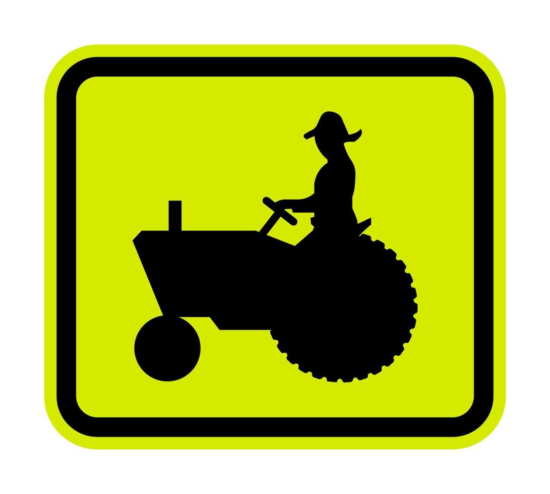 Farm Machinery Crossing Sign On White Background vector