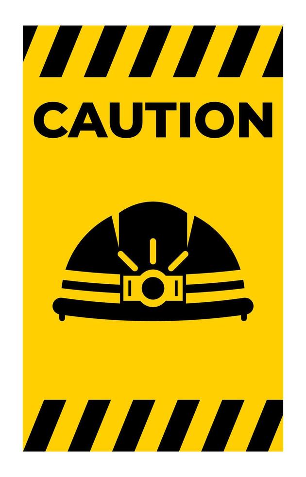 Head Protection Required Sign On White Background vector