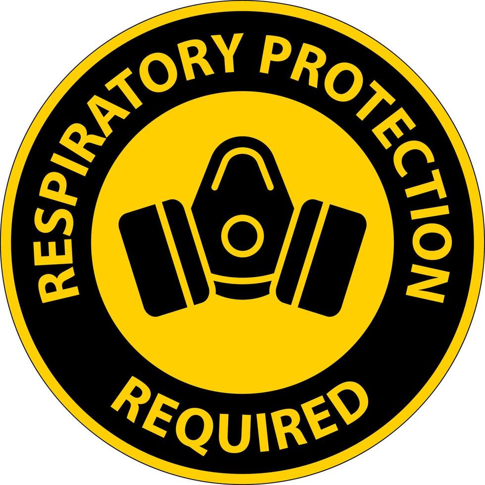 Respiratory Protection Required Sign On White Background vector