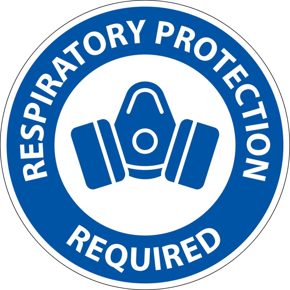 Respiratory Protection Required Sign On White Background vector