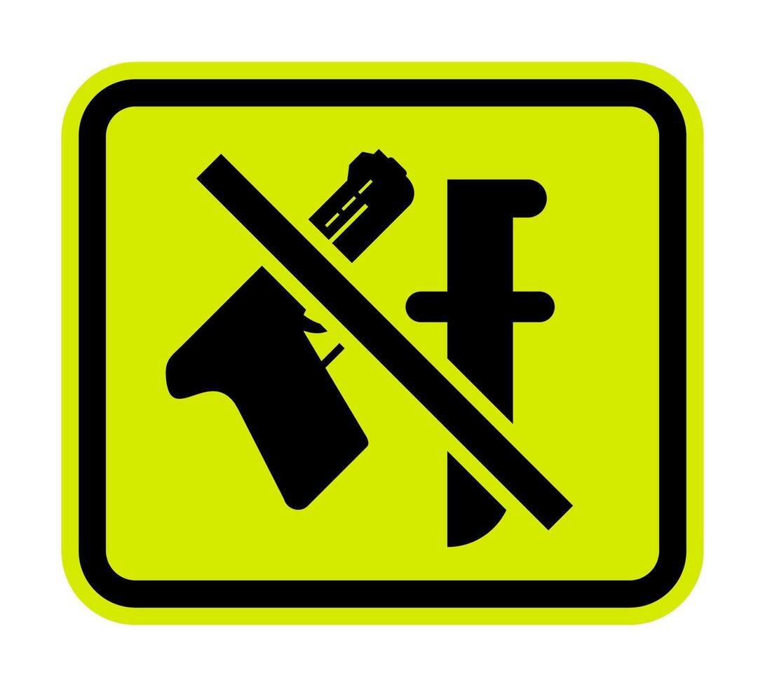 Weapon prohibited icon. Forbidding, No weapons, with gun and knife. vector